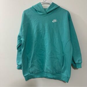 Nike Girls' Sportswear Oversized Club Fleece Pullover Hoodie Blue‎